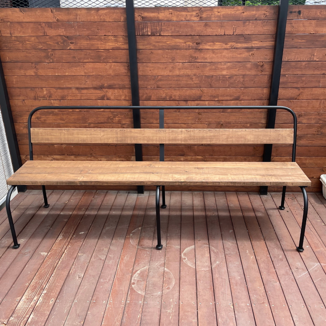 アイアン家具 | 帯広市 S様 アイアンウッドベンチ - 株式会社オーバード